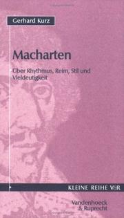 Front cover of Macharten. Über Rhythmus, Reim, Stil und Vieldeutigkeit by Gerhard Kurz
