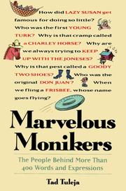 Cover of Marvelous Monikers by Tad Tuleja