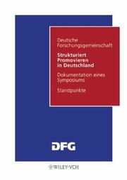 Cover of Strukturiert Promovieren in Deutschland by Deutsche Forschungsgemeinschaft.