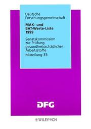 Cover of Mak-Und Bat-Werte-Liste 1999 by DFG