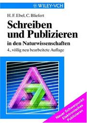 Cover of Schrieben Und Publizieren in Der Naturwissenschaften 4 Auflage by H Ebel