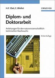 Cover of Diplom- und Doktorarbeit by Hans F. Ebel