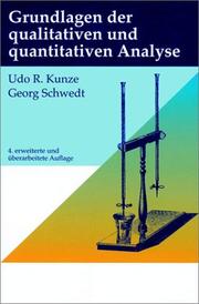 Front cover of Grundlagen Der Qual. & Quant. Analyse 4.Aufl by U Kunze