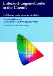 Front cover of Untersuchungsmethoden in Der Chemie by W Heller