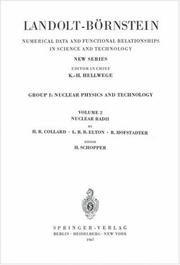 Front cover of Nuclear Radii / Kernradien (Numerical Data & Functional Relationships in Science & Technology) by H.R. Collard