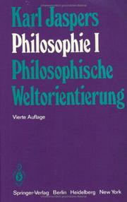 Front cover of Philosophie: Band 1 by K. Jaspers