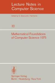 Front cover of Mathematical Foundations of Computer Science 1975 by J. Becvar