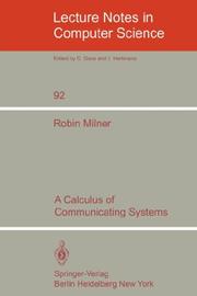 Front cover of A Calculus of Communication Systems by R. Milner