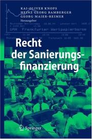 Cover of Recht der Sanierungsfinanzierung by Unknown