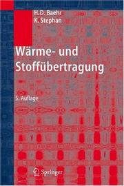 Cover of Wärme- und Stoffübertragung by H.D. Baehr
