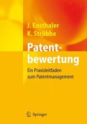 Cover of Patentbewertung by Jürgen Ensthaler