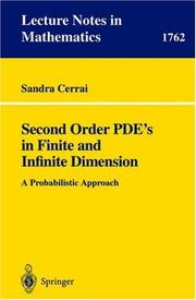 Front cover of Second Order PDE's in Finite & Infinite Dimensions by Sandra Cerrai
