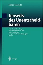 Front cover of Jenseits des Unentscheidbaren by Takeo Harada