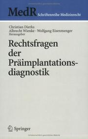 Front cover of Rechtsfragen der Präimplantationsdiagnostik by Christian Dierks