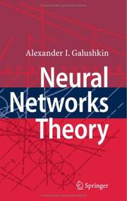 Front cover of Neural Networks Theory by Alexander I. Galushkin