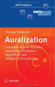 Cover of Auralization by Michael Vorländer