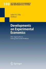 Front cover of Developments on Experimental Economics by Sobei Hidenori Oda