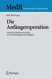 Cover of Die Anfängeroperation by Rolf Mehringer