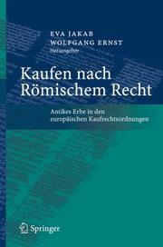 Front cover of Kaufen nach Ro mischem Recht by Wolfgang Ernst