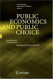 Front cover of Public Economics and Public Choice by Pio Baake