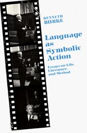 Cover of Language as symbolic action by Kenneth Burke