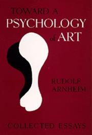 Front cover of Toward a psychology of art by Rudolf Arnheim