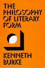 Cover of The philosophy of literary form by Kenneth Burke