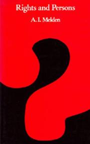 Cover of Rights and persons by A. I. Melden