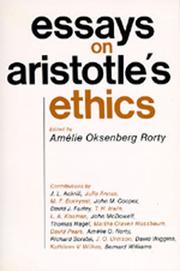 Cover of Essays on Aristotle's ethics by Amélie Rorty