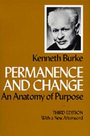 Cover of Permanence and change by Kenneth Burke