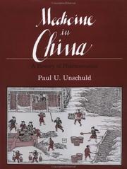 Front cover of Medicine in China by Unschuld, Paul U.