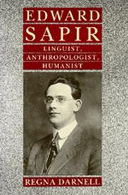 Cover of Edward Sapir by Regna Darnell
