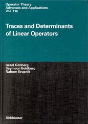 Cover of Traces and determinants of linear operators by Gohberg, I.