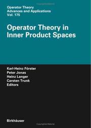 Front cover of Operator theory in inner product spaces by Karl-Heinz Förster