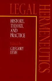 Front cover of Legal hermeneutics by Gregory Leyh