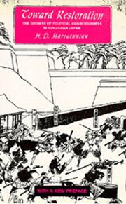 Cover of Toward restoration by Harry D. Harootunian