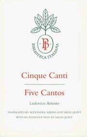 Front cover of Cinque canti by Lodovico Ariosto