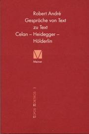 Cover of Gespräche von Text zu Text. Celan, Heidegger, Hölderlin by Robert Andre