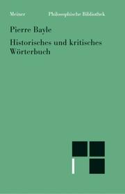 Front cover of Historisches und kritisches Wörterbuch by Pierre Bayle