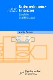 Front cover of Unternehmensfinanzen by Henry Schäfer
