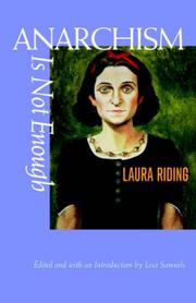 Cover of Anarchism is not enough by Laura Riding