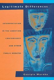 Cover of Legitimate differences by Georgia Warnke