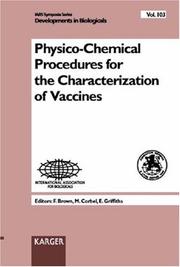 Front cover of Physico-chemical procedures for the characterization of vaccines by Michael J. Corbel