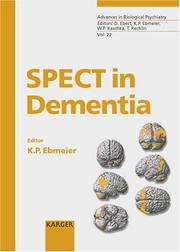 Front cover of Spect in Dementia (Advances in Biological Psychiatry) by K. P. Ebmeier