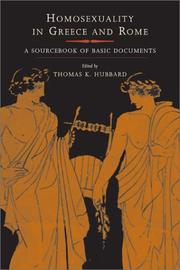 Cover of Homosexuality in Greece and Rome by Thomas K. Hubbard