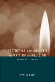 Front cover of Aesthetics and Analysis in Writing on Religion by Daniel Gold