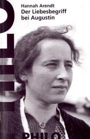 Front cover of Der Liebesbegriff bei Augustin by Hannah Arendt