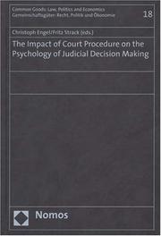 Front cover of The Impact of Court Procedure on the Psychology of Judicial Decision Making by Fritz Strack