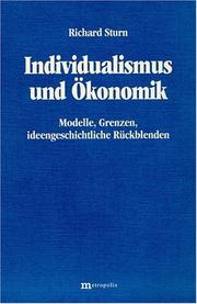 Front cover of Individualismus und Okonomik by Richard Sturn