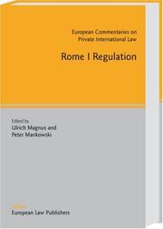 Cover of Rome I Regulation by Unknown
